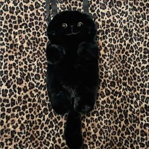 Plush Black Cat Backpack